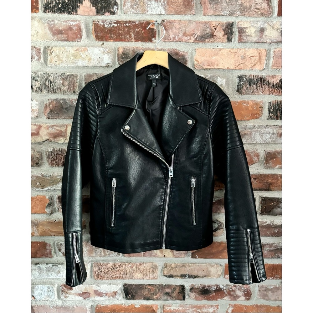 Topshop Black Leather Jacket